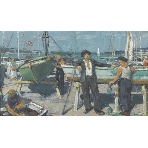 Adrien Holy — Quai mit Arbeitern.