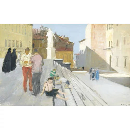 Adrien Holy — Sommerliche Strassenszene in einer italienischen Stadt.