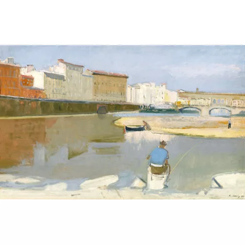 Adrien Holy — Fischer am Ufer des Arno.