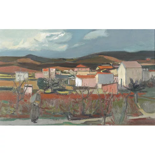 Adrien Holy — Provenzalische Landschaft mit Dorf.