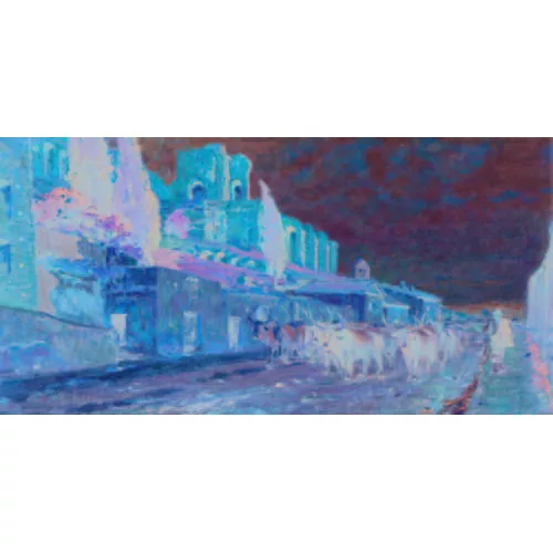 Aerni, Franz Theodor — Die Via dei Cerchi bei Rom mit Büffelherde.