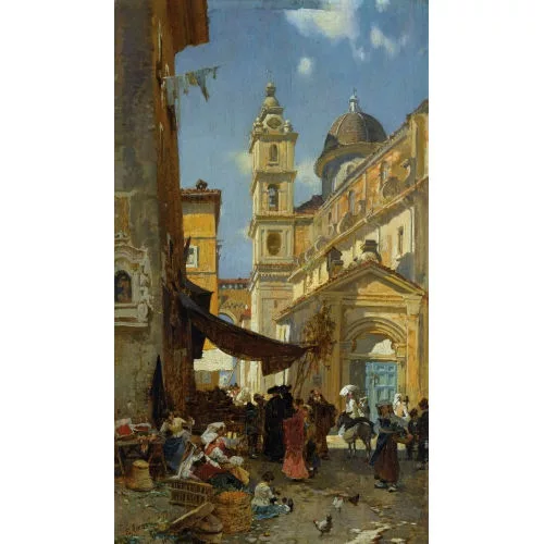 Aerni, Franz Theodor — "Kirche in Trastevere bei Rom".