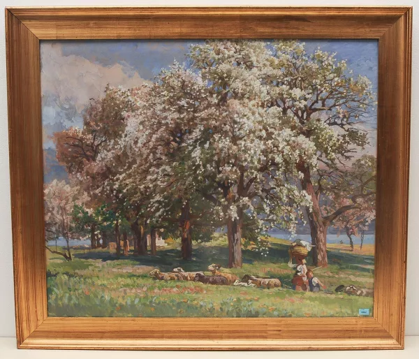Aerni, Franz Theodor — Frühlingslandschaft an einem Oberitalienischen See