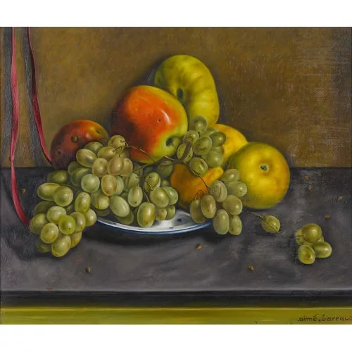 Aimé Barraud — Nature morte aux pommes et aux raisins.