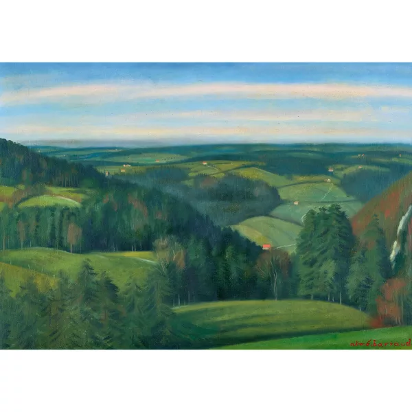 Aimé Barraud — Hügelige Sommerlandschaft.