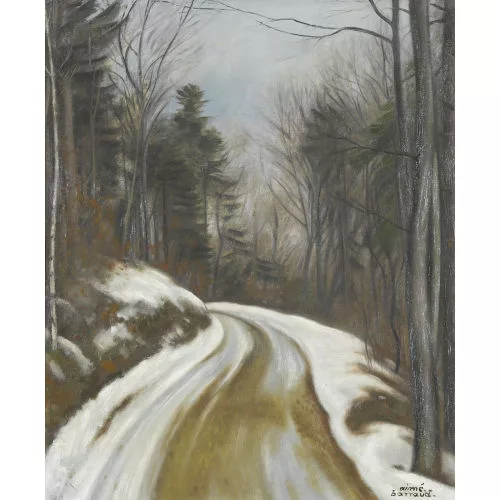 Aimé Barraud — Winterlicher Waldweg.