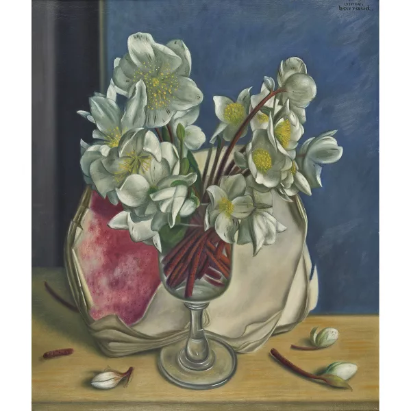 Aimé Barraud — Nature morte aux roses de Noël.