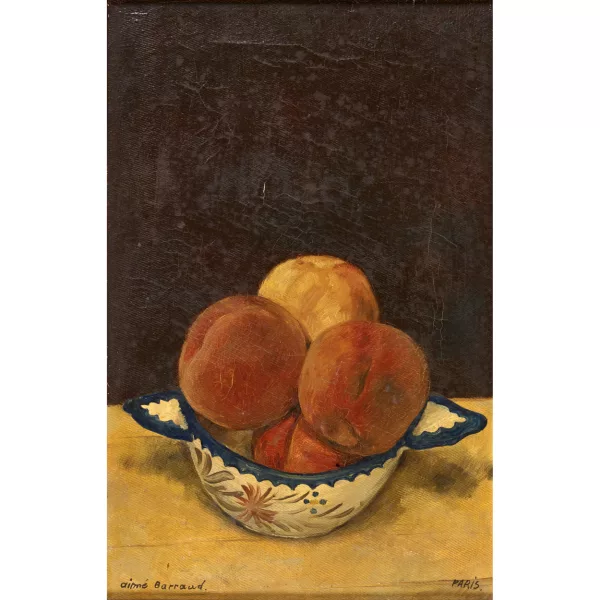 Aimé Barraud — Ohrenschüssel mit Pfirsichen.