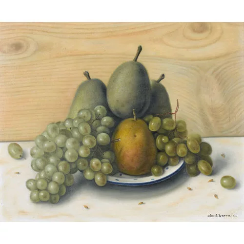Aimé Barraud — Früchtestillleben mit Trauben, Äpfeln und Birnen.