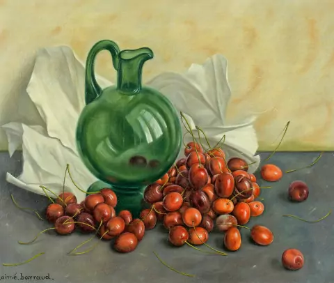 Cerises et carafe
