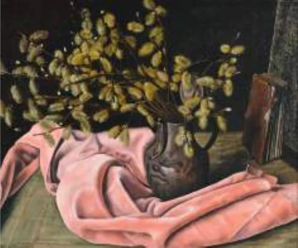 aime barraud — Nature morte à la draperie rose