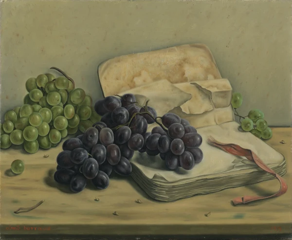 Aimé Barraud — NATURE MORTE AUX RAISINS ET LIVRE, 1939STILL LIFE WITH GRAPES AND BOOK, 1939