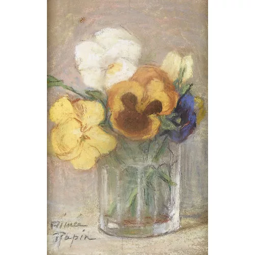 Aimée Rapin — Stillleben mit Stiefmütterchen.