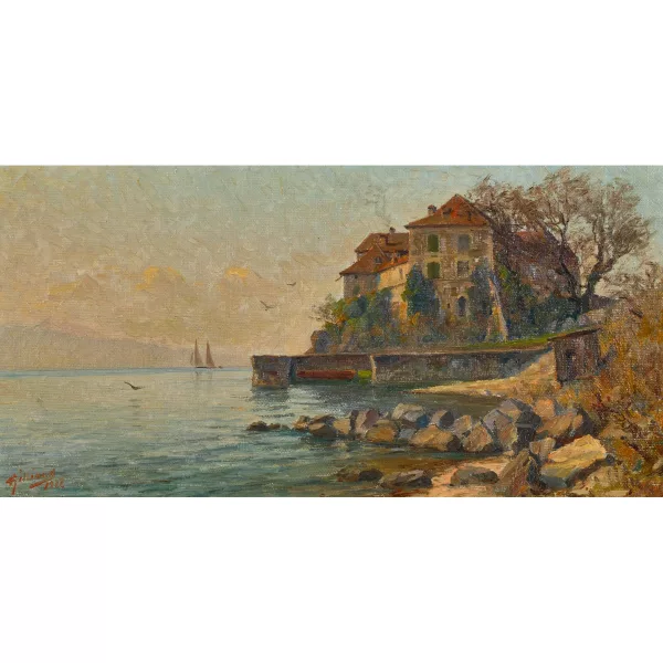 Aimé Vincent Gilliand — Uferpartie am Genfersee.