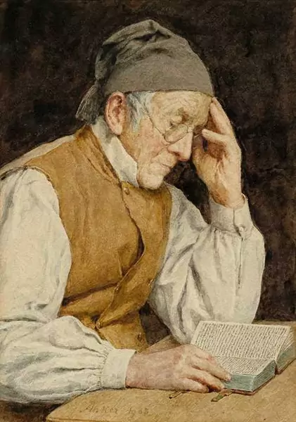 ALBERT ANKER — Lesender Mann. 1908. — Koller Auktionen