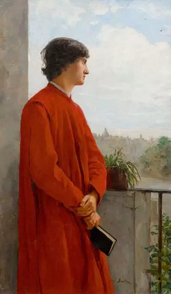ALBERT ANKER — Der Seminarist (le séminariste romain). 1893. — Koller Auktionen