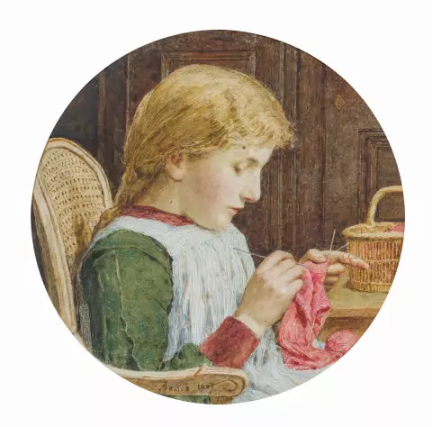 Strickendes Mädchen, 1907