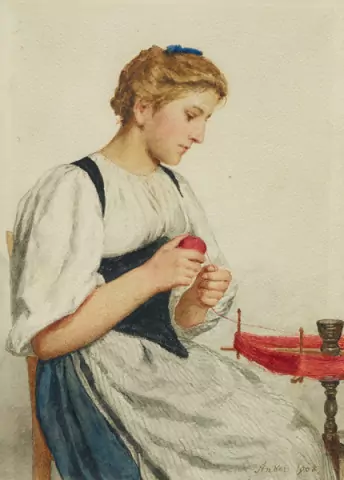 Junge Frau an der Garnwinde, 1908