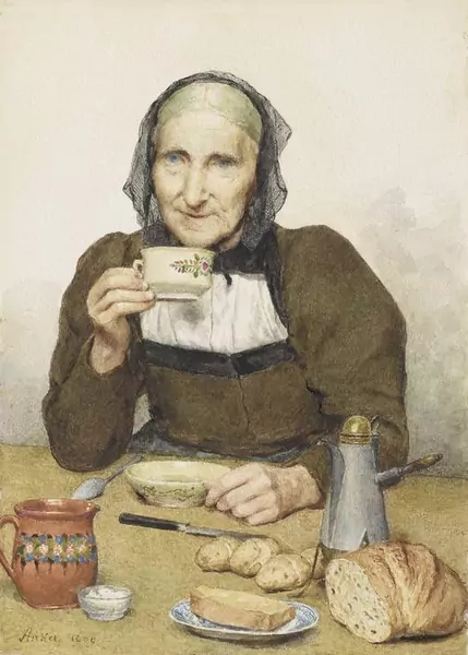 ALBERT ANKER — Die kleine Mahlzeit. 1909. — Koller Auktionen