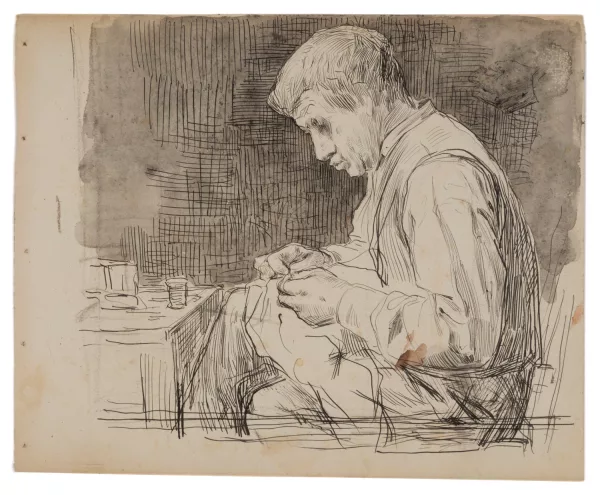 Albert Anker — Homme à l'ouvrage,