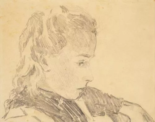 Albert Anker (1831-1910, CH), "Profil de jeune fille" — DognyAuction