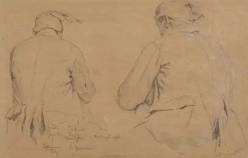ALBERT ANKER — Doppelseitig bemaltes Blatt mit Figurenstudien. — Koller Auktionen