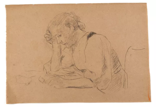 Albert Anker — Jeune femme lisant, la tête appuyée sur la main,