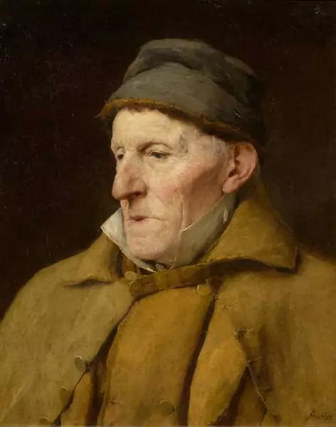 ANKER, ALBERT — Head and shoulders portrait of an old farmer (Jean─Jacques Küffer). — Koller Auktionen