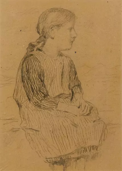 ALBERT ANKER — Sitzendes junges Mädchen. — Koller Auktionen
