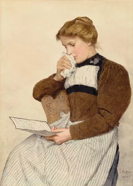 ALBERT ANKER — "Mauvaises nouvelles de son bon ami". 1907. — Koller Auktionen