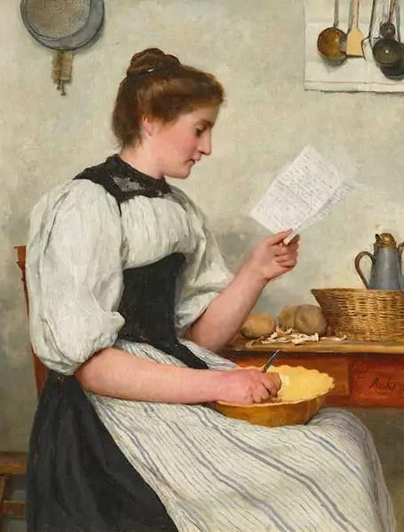 ALBERT ANKER — Bernese woman reading a letter. 1896. — Koller Auktionen
