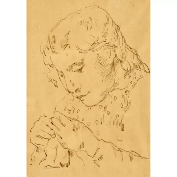 Albert Anker — Mädchen mit Handarbeit.