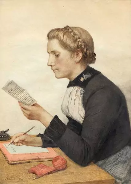 ALBERT ANKER — The love letter. 1909. — Koller Auktionen
