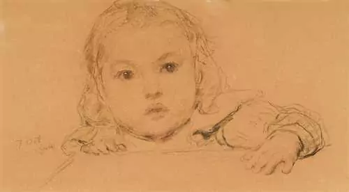 ALBERT ANKER — Mädchen an Tisch, wohl eine Enkelin des Künstlers. 1904. — Koller Auktionen