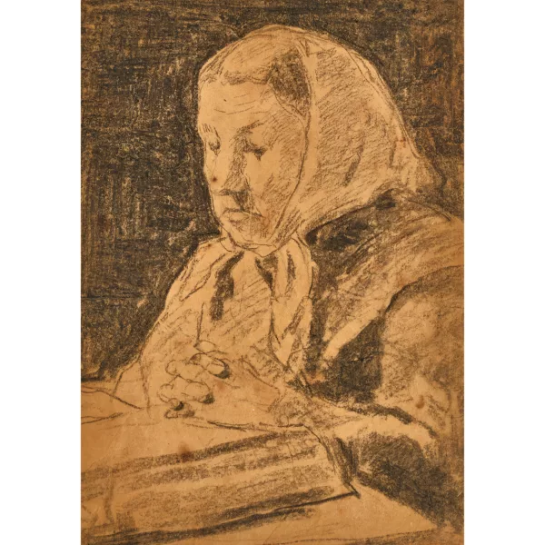 Albert Anker — "Betende Frau nach links".