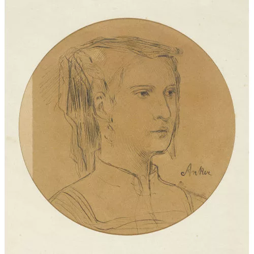 Albert Anker — Brustbild eines Mädchens.