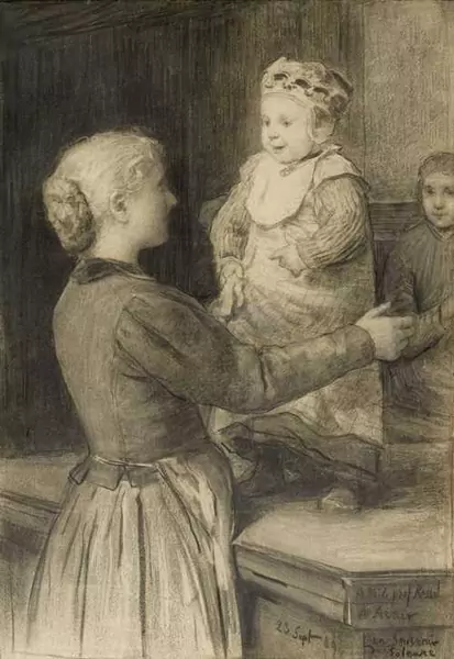 ALBERT ANKER — Die ältere Schwester. 1889. — Koller Auktionen