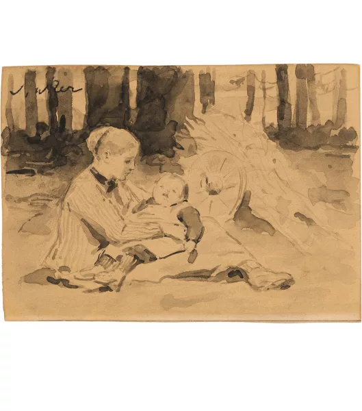 Albert Anker — Die ältere Schwester mit schlafendem Kind