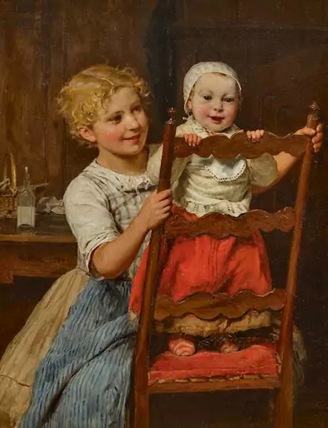 ALBERT ANKER — Der kleine Bruder. 1883. — Koller Auktionen