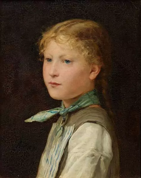 ANKER, ALBERT — Portrait of a girl. — Koller Auktionen