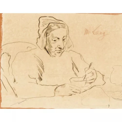 Albert Anker — Sitzende Grossmutter mit Tasse.