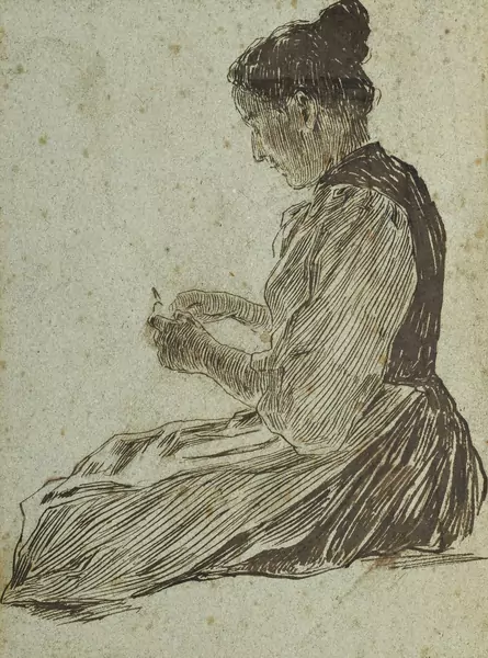 Jeune femme assise