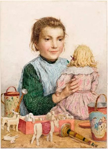 ALBERT ANKER — Girl with a doll. 1909. — Koller Auktionen