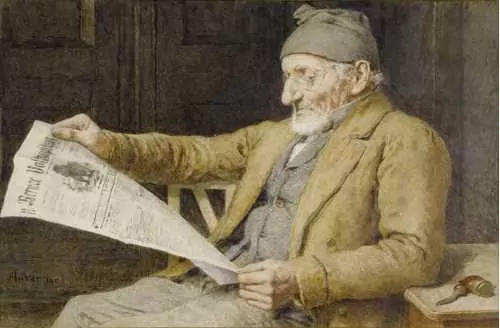 ALBERT ANKER — Zeitungslesender Mann. 1903. — Koller Auktionen