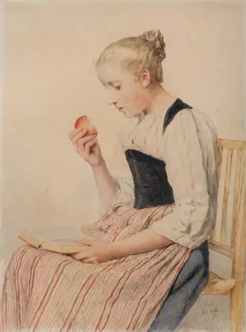 Lesendes Mädchen mit Apfel, 1902