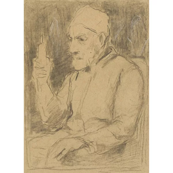 Albert Anker — Grossvater mit Kerze.