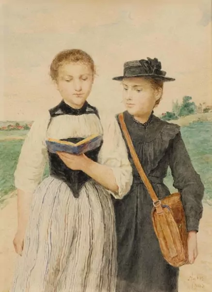 ALBERT ANKER — Zwei junge Mädchen. 1903. — Koller Auktionen