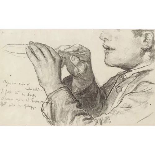 Albert Anker — Knabe mit Messer.