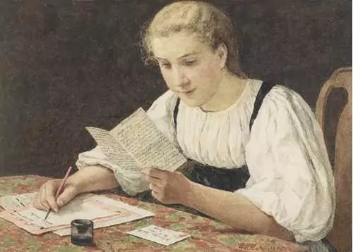 ALBERT ANKER — Schreibendes Mädchen. 1907. — Koller Auktionen