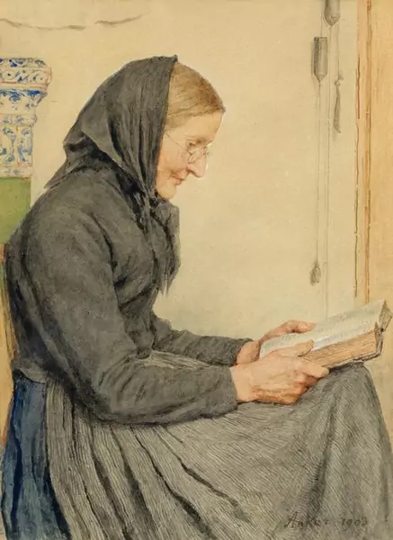ALBERT ANKER — Reading woman. 1903. — Koller Auktionen